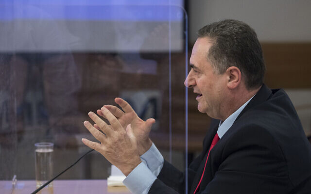 Finance Minister Israel Katz holds a press conference at the Finance Ministry in Jerusalem on July 1, 2020. (Olivier Fitoussi/Flash90)