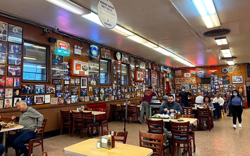 Katz's Deli in New York City. (Jacob Magid/Times of Israel)