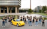The team of Dutch students with the Luca, a 'zero-waste car' made out of bio-based material developed by Israeli startup UBQ Materials, October 8, 2020 (Bart van Overbeeke)