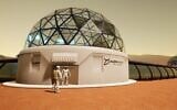 An illustrative image of BioFarm's Israeli startup Aleph Farms hopes to set up on the Moon or Mars, as part of a consortium with space agencies, to grow meat locally (Courtesy)
