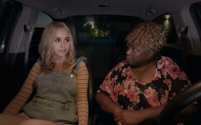 Jeanise Jones, right, and actress Maria Bakalova, left, in the new "Borat" film. (Screenshot/YouTube)