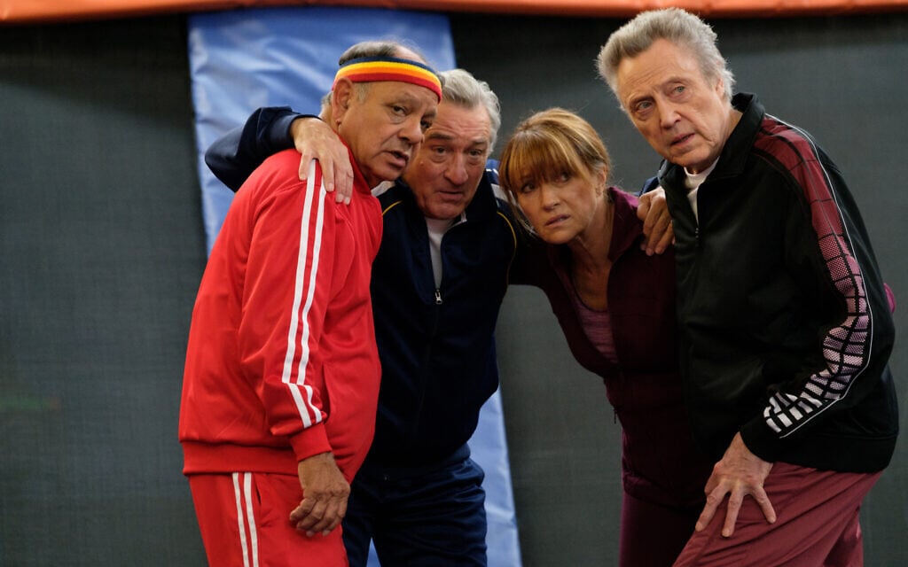 From left: Cheech Marin, Robert De Niro, Jane Seymour, and Christopher Walken pose for a photo on the set of 'The War With Grandpa.' (Courtesy 101 Studios)