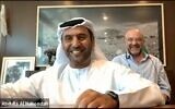 Abdullah Saeed Al Naboodah, chairman of Al Naboodah Investments in Dubai, and Jon Medved, CEO of OurCrowd in Jerusalem, sign an MoU to increase business ties between startups and investors in the UAE and Israel (Courtesy/OurCrowd)