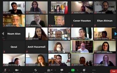 A Tech2Peace online event. The nonprofit uses technology to create dialogue and collaborations between Israelis and Palestinians (Courtesy)