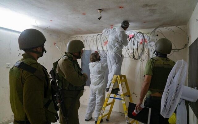 IDF troops seal off room of a Palestinian man suspected of killing a soldier earlier this year, in the town of Yabed on October 21, 2020. (Israel Defense Forces) IDF troops seal off room of a Palestinian man suspected of killing a soldier earlier this year, in the town of Yabed on October 21, 2020. (Israel Defense Forces)