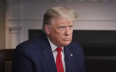 US President Donald Trump in an interview with '60 Minutes' released by his administration on October 22, 2020, before its official broadcast (video screenshot)