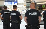Illustrative: German police seen in Potsdam's central train station, June 26, 2020. (Julian Stähle/picture alliance via Getty Images via JTA)