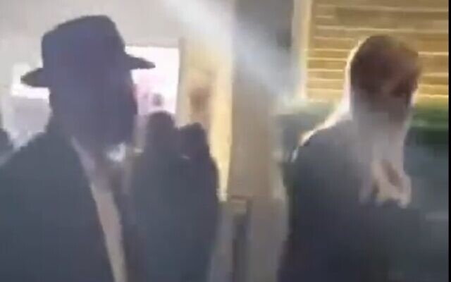 Ivanka Trump emerges from the tomb of Rabbi Menachem Mendel Schneerson in Queens, New York on October 22, 2020. (YouTube via JTA) Ivanka Trump emerges from the tomb of Rabbi Menachem Mendel Schneerson in Queens, New York on October 22, 2020. (YouTube via JTA)