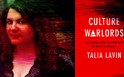 Talia Lavin and the cover of her new book, 'Culture Warlords.' (Courtesy of Lavin/ via JTA)
