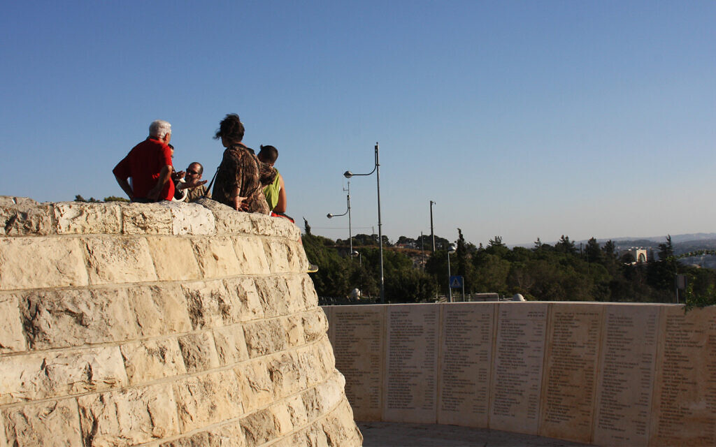 Inscribed on the Wall of Life, located at a Mount Scopus observation deck, are the names of donors to the Hebrew University. (Shmuel Bar-Am)