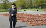 Dutch Chief Rabbi Binyomin Jacobs at Westerbork Memorial Center, May 14, 2017. (Cnaan Liphshiz)