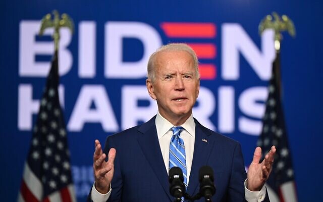 Democratic Presidential candidate Joe Biden speaks at the Chase Center in Wilmington, Delaware on November 4, 2020. (JIM WATSON / AFP) Democratic Presidential candidate Joe Biden speaks at the Chase Center in Wilmington, Delaware on November 4, 2020. (JIM WATSON / AFP)