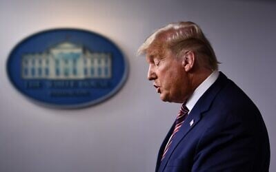 US President Donald Trump speaks in the Brady Briefing Room at the White House in Washington on November 5, 2020. (Brendan Smialowski/AFP)