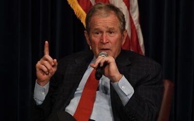 Former US president George W. Bush speaks at the Ronald Reagan Presidential Library in Simi Valley, California on March 1, 2017. (Mark Ralston/AFP)
