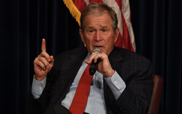 Former US president George W. Bush speaks at the Ronald Reagan Presidential Library in Simi Valley, California on March 1, 2017. (Mark Ralston/AFP) Former US president George W. Bush speaks at the Ronald Reagan Presidential Library in Simi Valley, California on March 1, 2017. (Mark Ralston/AFP)