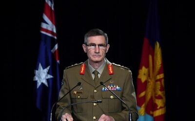 Chief of the Australian Defence Force (ADF) General Angus Campbell delivers the findings from the Inspector-General of the Australian Defence Force Afghanistan Inquiry, in Canberra on November 19, 2020. (Photo by Mick Tasikas / POOL / AFP)
