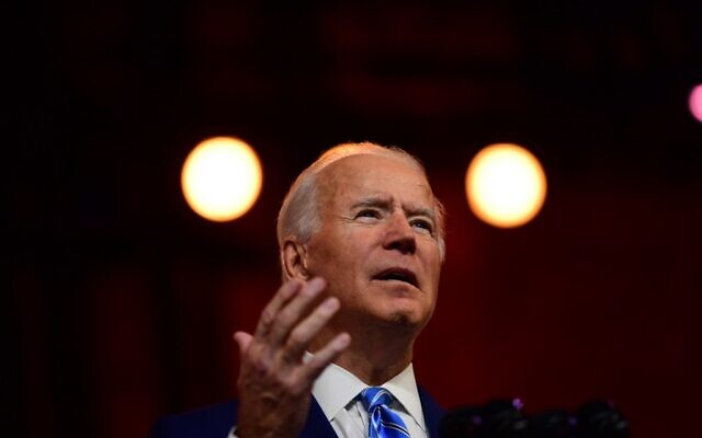 US President-elect Joe Biden delivers a Thanksgiving address at the Queen Theatre on November 25, 2020 in Wilmington, Delaware. (Mark Makela/Getty Images/AFP) US President-elect Joe Biden delivers a Thanksgiving address at the Queen Theatre on November 25, 2020 in Wilmington, Delaware. (Mark Makela/Getty Images/AFP)