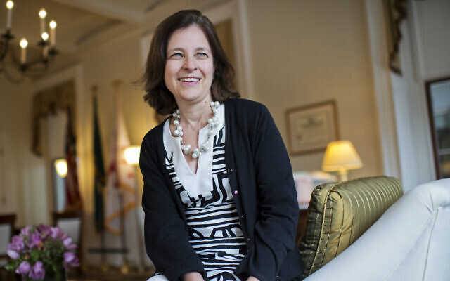 Sarah Bloom Raskin, Deputy Secretary of the Treasury Department, is photographed in her office, February 26, 2015.  (Tom Williams/CQ Roll Call/Getty Images via JTA)