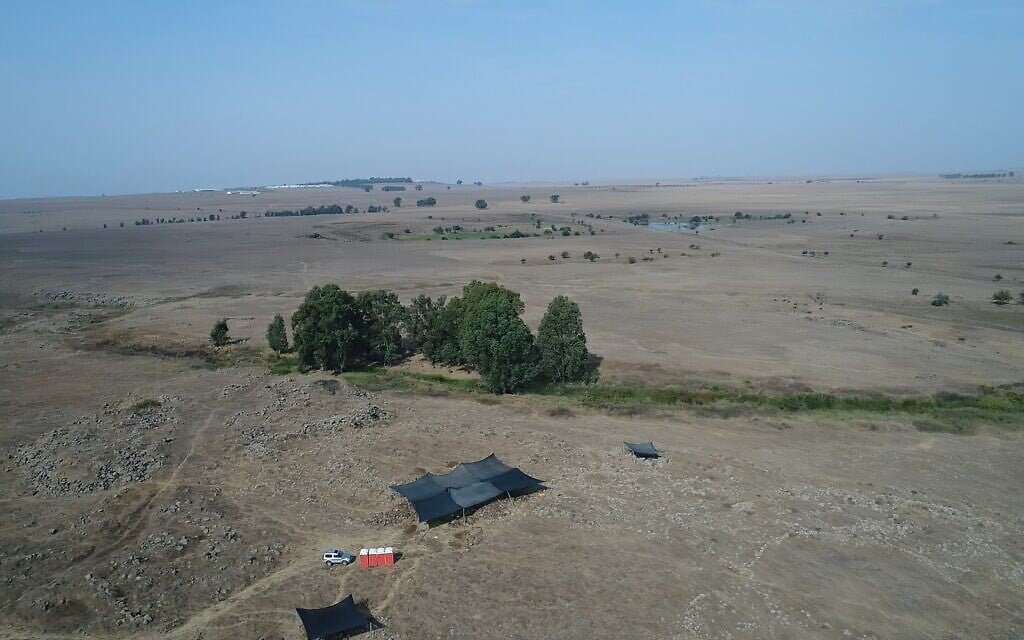 The Israel Antiquities Authority excavation at the Golan's Hispin, where a circa 11th century fort was discovered, which could be the earliest evidence of the biblical 'Geshurites.' (Anya Kleiner, Israel Antiquities Authority)