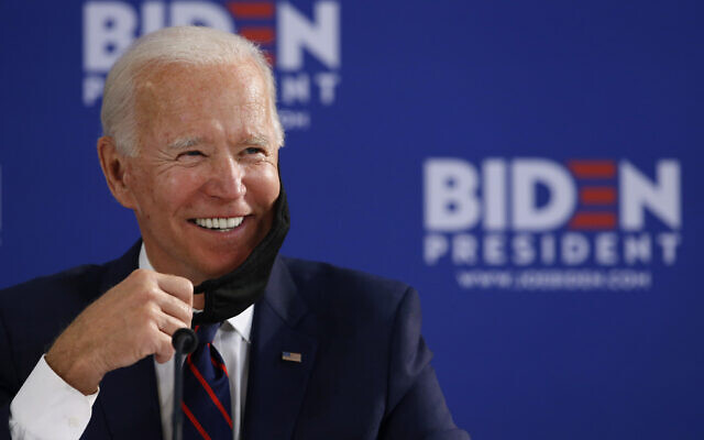 In this June 11, 2020, file photo Democratic presidential candidate former Vice President Joe Biden smiles while speaking during a roundtable on economic reopening with community members in Philadelphia. (AP Photo/Matt Slocum, File) In this June 11, 2020, file photo Democratic presidential candidate former Vice President Joe Biden smiles while speaking during a roundtable on economic reopening with community members in Philadelphia. (AP Photo/Matt Slocum, File)