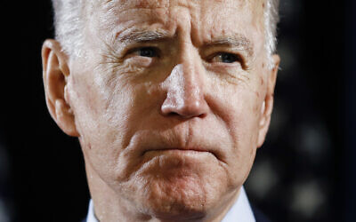 Democratic US presidential candidate former Vice President Joe Biden speaks about the coronavirus, March 12, 2020, in Wilmington, Delaware. (AP Photo/Matt Rourke, File)