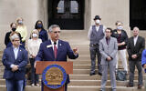 Georgia Secretary of State Brad Raffensperger speaks during a news conference on November 11, 2020, in Atlanta. (AP/Brynn Anderson)