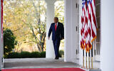 President Donald Trump arrives to speak in the Rose Garden of the White House, November 13, 2020, in Washington. (AP Photo/Evan Vucci)