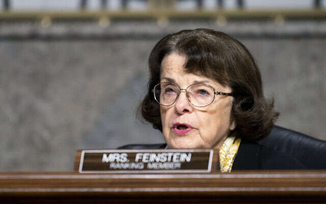 Sen. Dianne Feinstein, D-Calif., questions Mark Zuckerberg, Chief Executive Officer of Facebook, and Jack Dorsey, Chief Executive Officer of Twitter, during the Senate Judiciary Committee hearing on Facebook and Twitter's actions around the closely contested election on Nov. 17, 2020 on Capitol Hill in Washington. (Photo By Bill Clark/CQ Roll Call) Sen. Dianne Feinstein, D-Calif., questions Mark Zuckerberg, Chief Executive Officer of Facebook, and Jack Dorsey, Chief Executive Officer of Twitter, during the Senate Judiciary Committee hearing on Facebook and Twitter's actions around the closely contested election on Nov. 17, 2020 on Capitol Hill in Washington. (Photo By Bill Clark/CQ Roll Call)