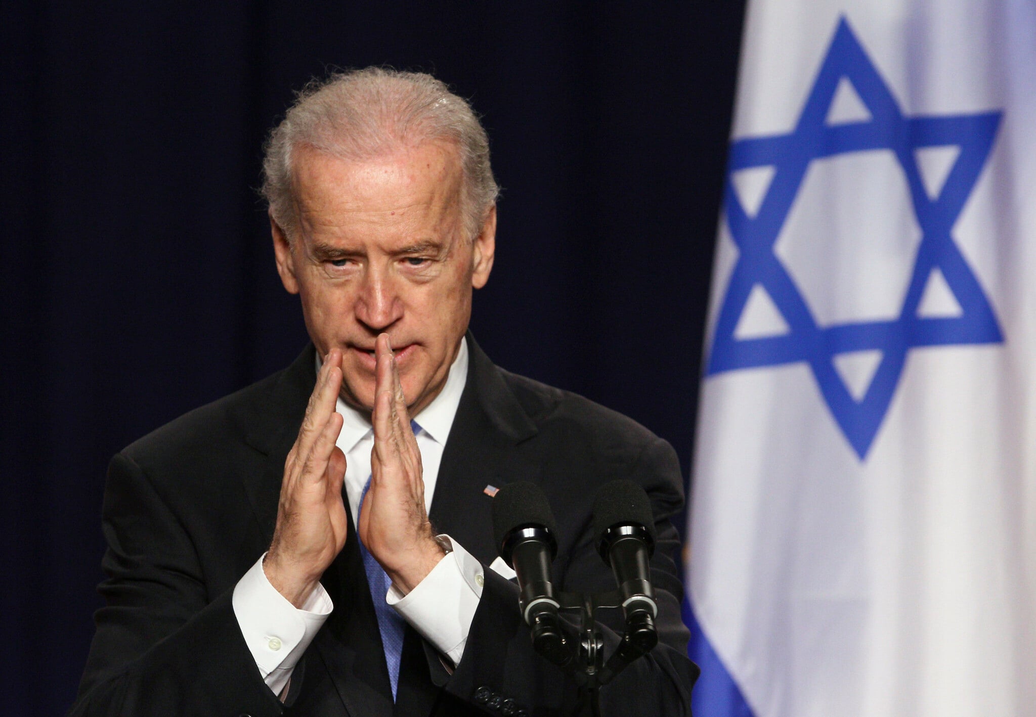 US Vice President Joseph Biden gestures as he speaks at Tel Aviv University, March 11, 2010. (AP Photo/Tara Todras-Whitehill) US Vice President Joseph Biden gestures as he speaks at Tel Aviv University, March 11, 2010. (AP Photo/Tara Todras-Whitehill)