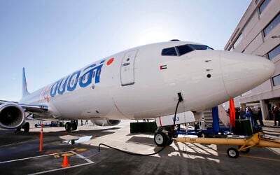 In this Oct. 27, 2010 file photo, a Boeing 737 being delivered to FlyDubai is seen in Seattle (AP Photo/Elaine Thompson, File)