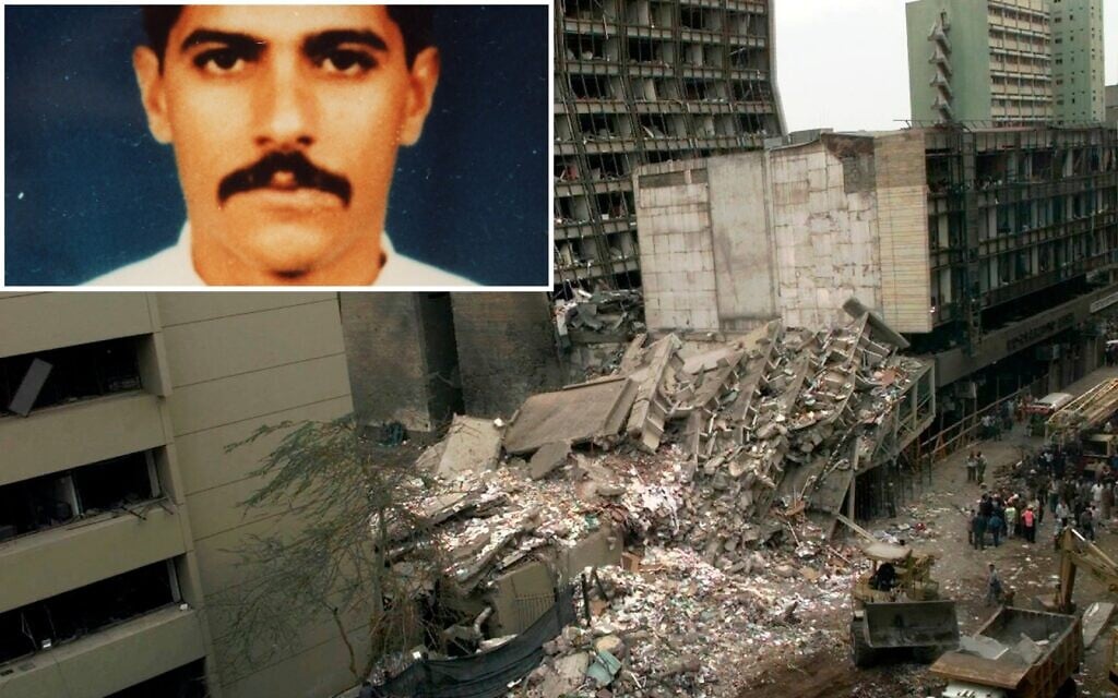 Composite: The United States Embassy and other damaged buildings in downtown Nairobi, Kenya, are shown on the day after a terrorist bombing, Aug. 8, 1998. (AP Photo/Dave Caulkin, File); Small frame: Abdullah Ahmed Abdullah, also known as Abu Muhammad al-Masri, in an FBI post offering a reward for information on his whereabouts. (Screenshot/fbi.gov) Composite: The United States Embassy and other damaged buildings in downtown Nairobi, Kenya, are shown on the day after a terrorist bombing, Aug. 8, 1998. (AP Photo/Dave Caulkin, File); Small frame: Abdullah Ahmed Abdullah, also known as Abu Muhammad al-Masri, in an FBI post offering a reward for information on his whereabouts. (Screenshot/fbi.gov)