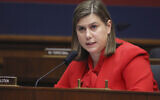 Rep. Elissa Slotkin, Demcrat-Michigan, questions witnesses during a House Committee on Homeland Security on Capitol Hill, Washington, September 17, 2020. (Chip Somodevilla/Pool via AP)
