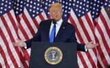 US President Donald Trump speaks in the East Room of the White House, November 4, 2020, in Washington. (AP Photo/Evan Vucci)