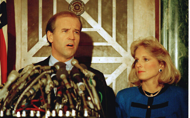 Then Sen. Joseph Biden Jr., Democrat-Delaware, holds a news conference in Washington to announce he is withdrawing from the Democratic race for the presidential nomination, September 23, 1987. (Ron Edmonds/AP) Then Sen. Joseph Biden Jr., Democrat-Delaware, holds a news conference in Washington to announce he is withdrawing from the Democratic race for the presidential nomination, September 23, 1987. (Ron Edmonds/AP)