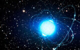 This artist’s impression shows a magnetar in the star cluster Westerlund 1. (ESO/L. Calçada/Wikipedia CC BY 4.0)