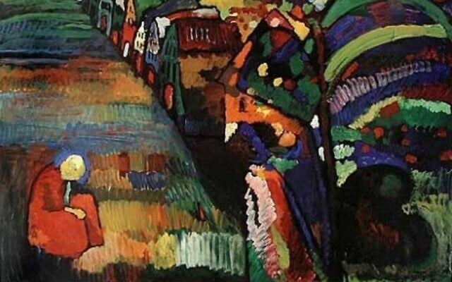 'Painting with Houses' ('Bild mit Häusern'), a 1909 painting by Wassily Kandinsky. (Wikimedia Commons/PD-old-75) 'Painting with Houses' ('Bild mit Häusern'), a 1909 painting by Wassily Kandinsky. (Wikimedia Commons/PD-old-75)