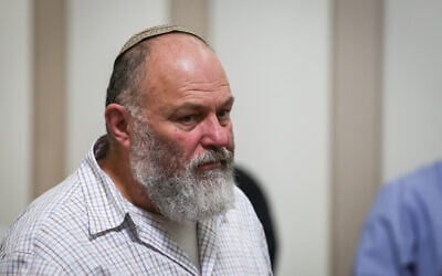 Chairman of the Afek oil drilling company, Effi Eitam, seen at the Supreme Court during a hearing on oil searching in the Golan Heights, on December 23, 2014, in Jerusalem. (Flash90)