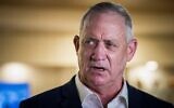 Defense Minister Benny Gantz, the alternate prime minister, visits the Jerusalem Municipality on November 10, 2020. (Yonatan Sindel/Flash90)