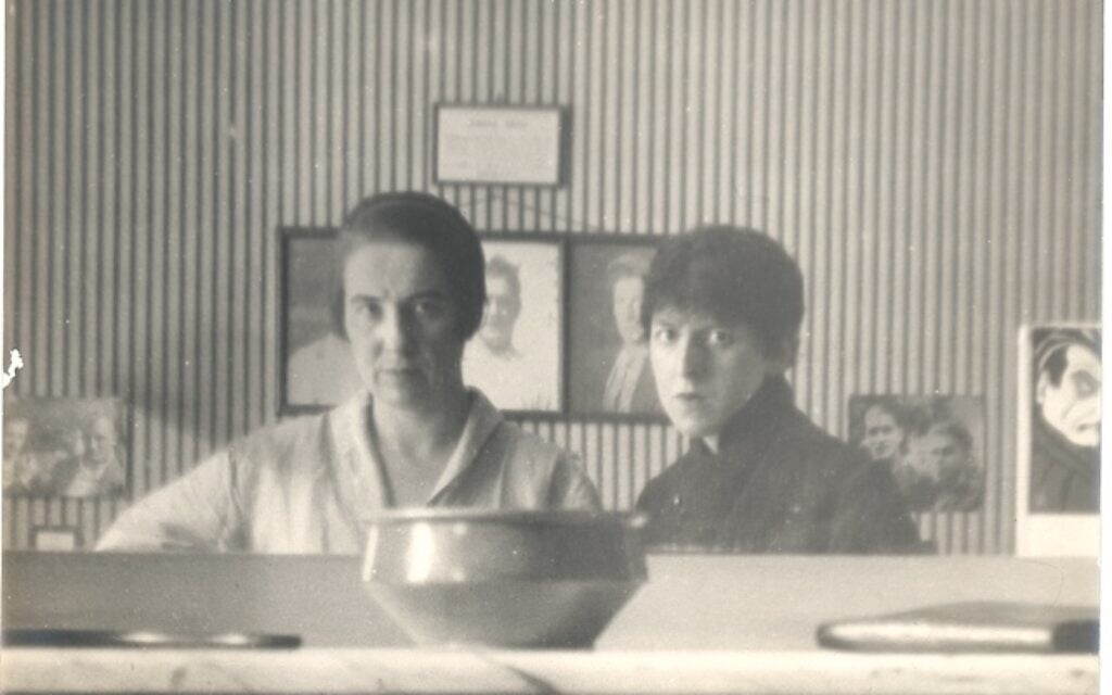 As part of the Paris avant-garde of the 1920s, Suzanne Malherbe, left, and Lucy Schwob created subversive, gender-bending art under the pseudonyms Marcel Moore and Claude Cahun. (Jersey Heritage Collections/ via New York Jewish Week)
