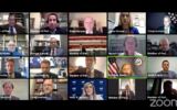 An inter-parliamentary task force to combat online anti-Semitism convenes its first session over Zoom on November 10, 2020. (Screen capture/Zoom)