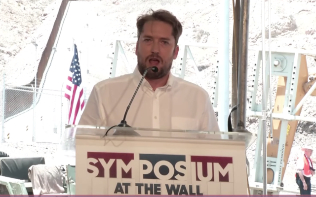 Darren Beattie speaks at the At the Wall Symposium on July 28, 2019. (Screen capture/YouTube) Darren Beattie speaks at the At the Wall Symposium on July 28, 2019. (Screen capture/YouTube)