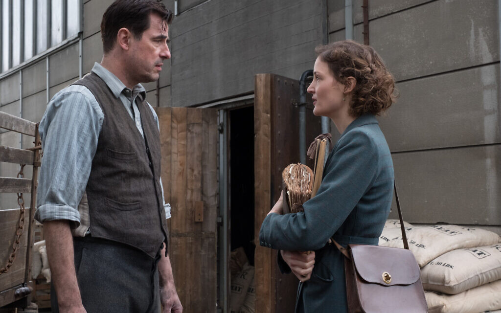 Claes Bang as Joseph Piller, Vicky Krieps as Minna Holmberg 'The Last Vermeer.' (Courtesy TriStar Pictures)