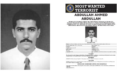 Abdullah Ahmed Abdullah, also known as Abu Muhammad al-Masri, in an FBI post offering a reward for information on his whereabouts. (Screenshot/fbi.gov)