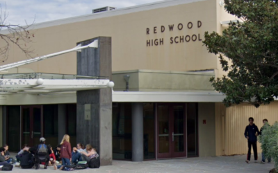Students outside Redwood High School in Larkspur, California. (Screenshot: Google Street View)