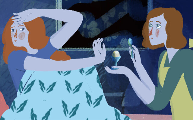 Still from 'Out of My Head': The filmmaker attempts to comfort her daughter during a migraine. (Maya Edelman)