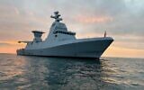 The Sa'ar-6-class corvette that will be officially handed over to the Israeli Navy on November 11, 2020, in an undated photograph. (Israel Defense Forces)