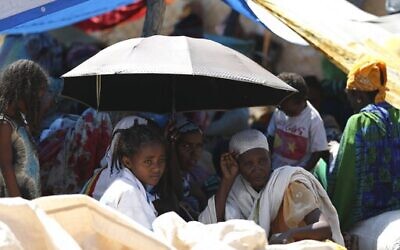 Refugees from the Tigray region of Ethiopia wait to register at the UNCHR center at Hamdayet, Sudan on November. 14, 2020.  (AP/Marwan Ali)