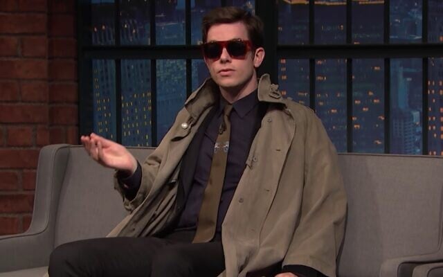 John Mulaney as a 'ghost enthusiast' on 'Late Night with Seth Meyers,' November 12, 2020 (Screen shot from YouTube via JTA) John Mulaney as a 'ghost enthusiast' on 'Late Night with Seth Meyers,' November 12, 2020 (Screen shot from YouTube via JTA)