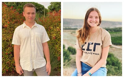 Alexa Schnaid, right, and Max Kaller immigrated to Israel and will be serving as lone soldiers in the Israel Defense Forces. (Photos courtesy)