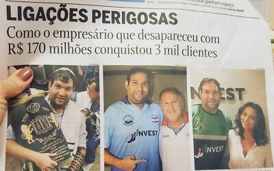 An article in O Globo, one of Brazil's largest newspapers, on Jonas Jaimovick. (WhatsApp via JTA)